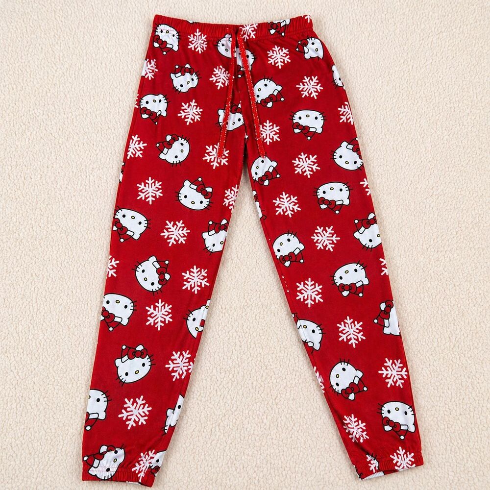 Hello Kitty Pajama Pants Women’s Size S Red Christmas Holiday Lounge Sleepwear